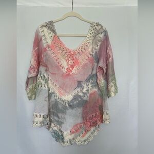 K Jordan‎ Crochet and Tie Dye Top